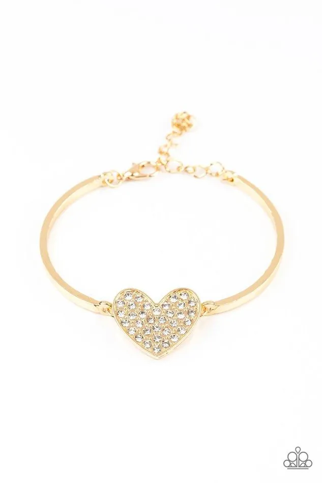 Bracelets Paparazzi Jewelry Paparazzi Bracelet HeartStopping Shimmer Gold