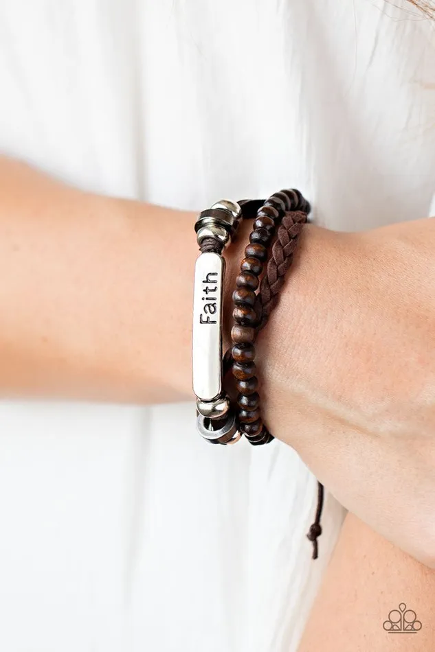 Bracelets Paparazzi Jewelry Paparazzi Bracelet Let Faith Be Your Guide Brown
