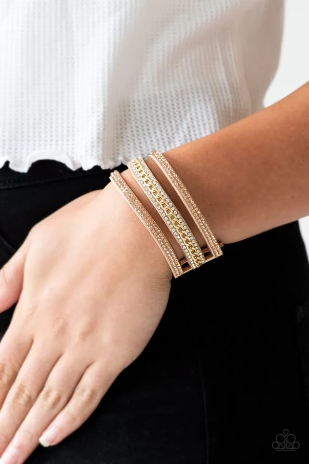 Bracelets Paparazzi Jewelry Paparazzi Bracelet Rollin In Rhinestones Gold