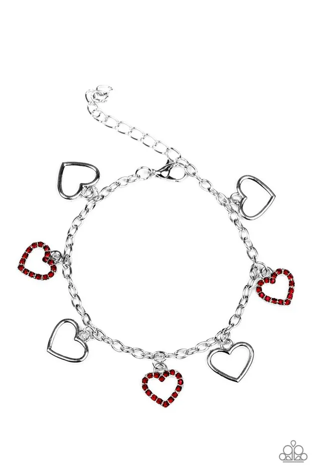 Bracelets Paparazzi Jewelry Paparazzi Bracelet Take A HEARTBREAK Red