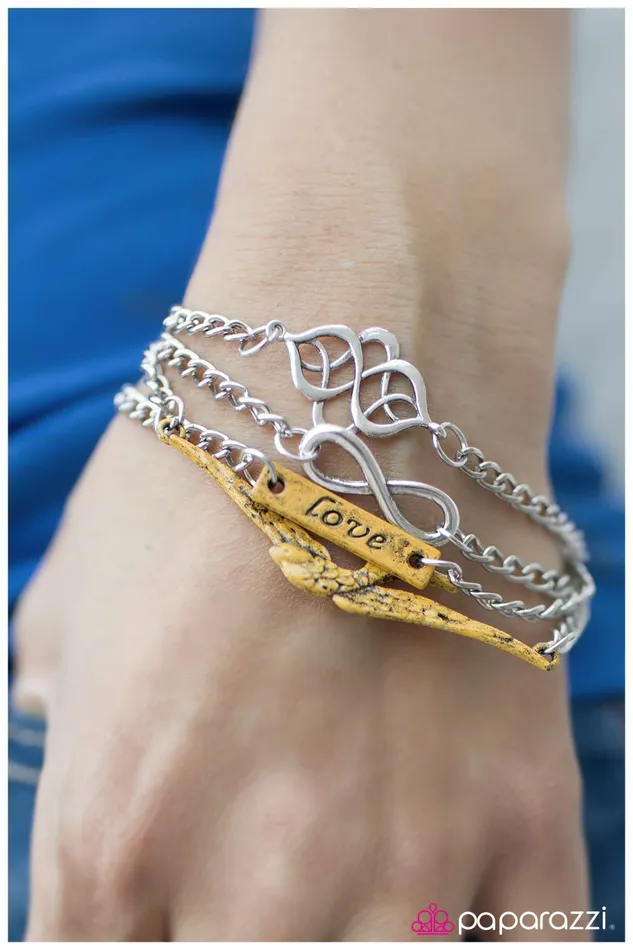 Bracelets Paparazzi Jewelry Paparazzi Bracelet Then Love Swooped In Yellow