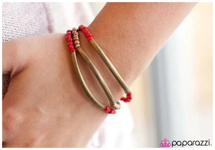 Bracelets Paparazzi Jewelry Paparazzi Bracelet Valley of Fire Red
