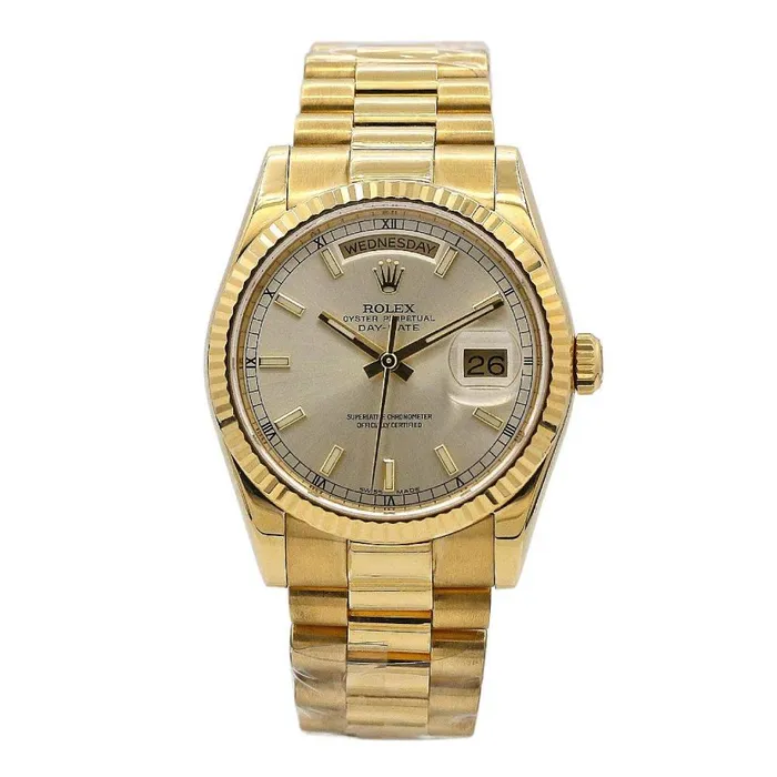 Bracelets Rolex Day Date 36mm Ref 118238sip Silver Dial Fluted Bezel 18K Yellow Gold President Bracelet Watch Rolex Bracelets Rolex Day Date 36mm Ref 118238sip Silver Dial Fluted Bezel 18K Yellow Gold President Bracelet Watch Rolex