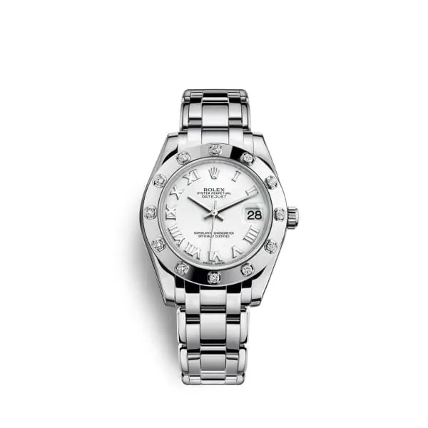 Bracelets Rolex Pearlmaster 34mm Ref 813190008 White Roman Dial Diamond Bezel 18K White Gold Bracelet Womens Watch Rolex Bracelets Rolex Pearlmaster 34mm Ref 813190008 White Roman Dial Diamond Bezel 18K White Gold Bracelet Womens Watch Rolex