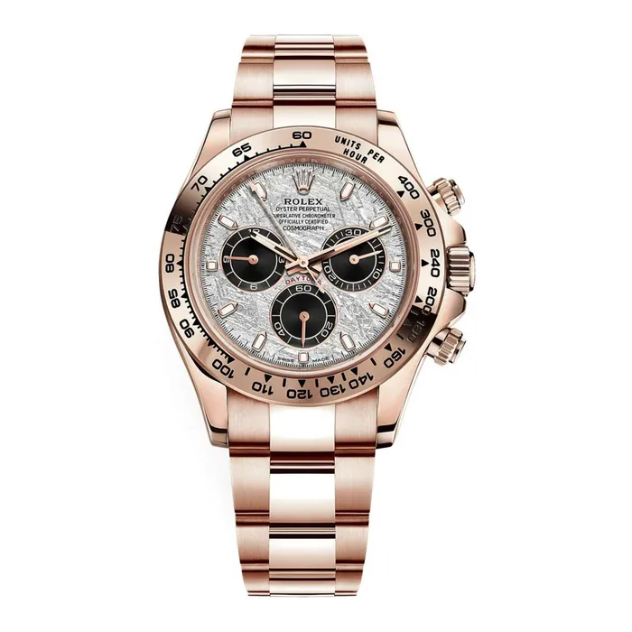 Bracelets Rolex Rolex Cosmograph Daytona 40mm Ref 1165050014 Meteorite Black Index Dial 18K Rose Gold Oyster Bracelet Mens Watch Bracelets Rolex Rolex Cosmograph Daytona 40mm Ref 1165050014 Meteorite Black Index Dial 18K Rose Gold Oyster Bracelet Mens Watch