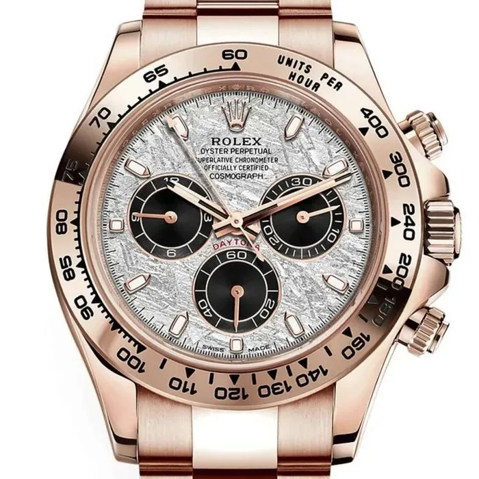 Bracelets Rolex Rolex Cosmograph Daytona 40mm Ref 1165050014 Meteorite Black Index Dial 18K Rose Gold Oyster Bracelet Mens Watch