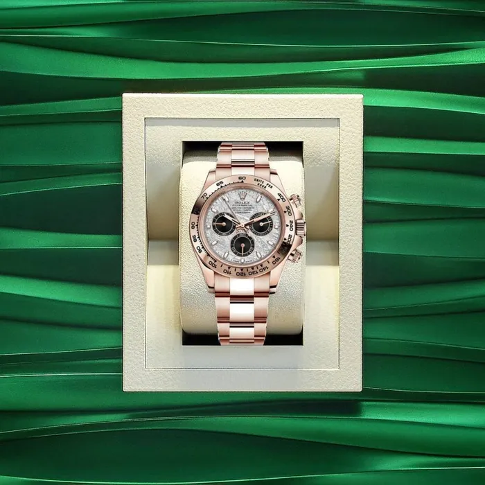 Bracelets Rolex Rolex Cosmograph Daytona 40mm Ref 1165050014 Meteorite Black Index Dial 18K Rose Gold Oyster Bracelet Mens Watch