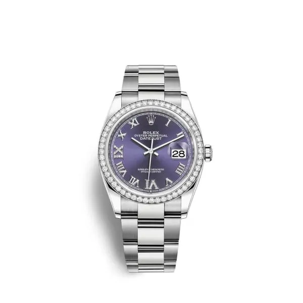 Bracelets Rolex Rolex Datejust 36mm Ref 126284rbr0014 Aubergine Purple Roman Diamond Dial Diamond Bezel Stainless Steel Oyster Bracelet Watch Bracelets Rolex Rolex Datejust 36mm Ref 126284rbr0014 Aubergine Purple Roman Diamond Dial Diamond Bezel Stainless Steel Oyster Bracelet Watch