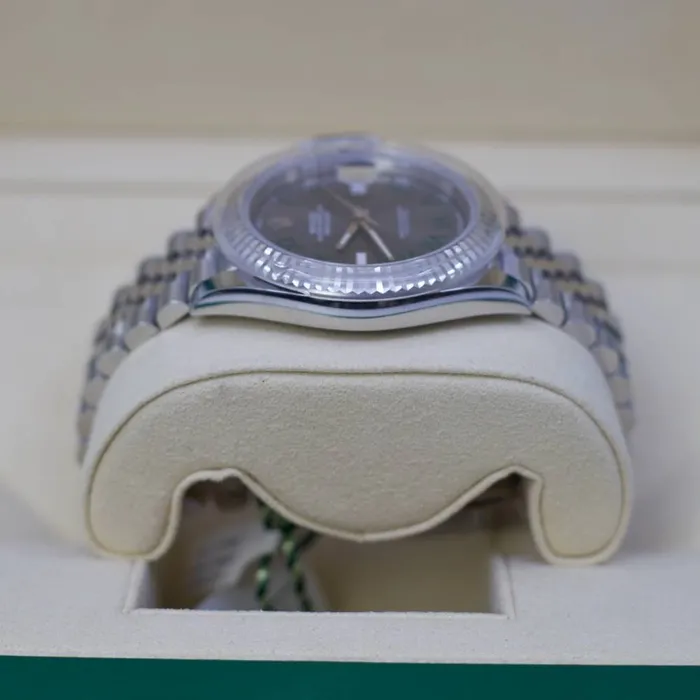 Bracelets Rolex Rolex Datejust Wimbledon 41mm Ref 1263340022 Slate Grey Dial Stainless Steel Jubilee Bracelet Mens Watch