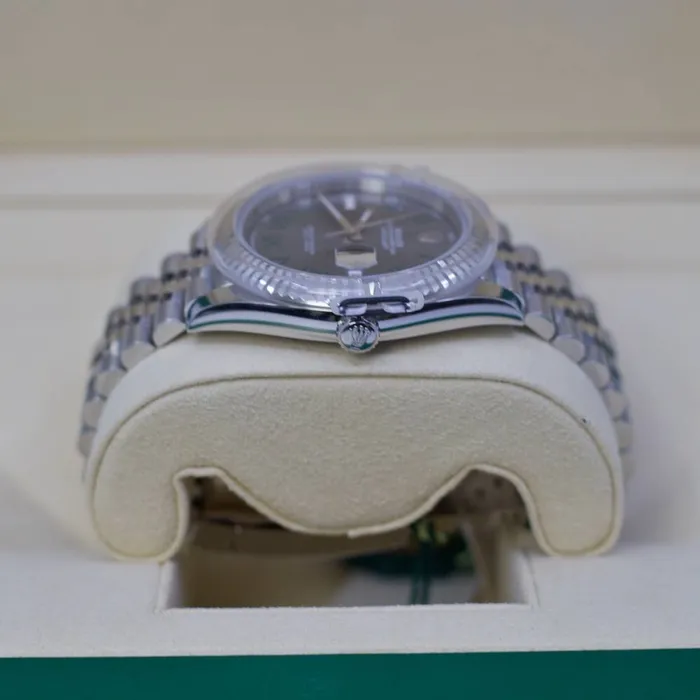 Bracelets Rolex Rolex Datejust Wimbledon 41mm Ref 1263340022 Slate Grey Dial Stainless Steel Jubilee Bracelet Mens Watch