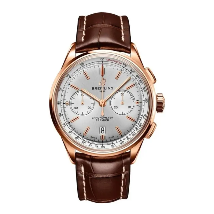 Breitling Premier B01 Chronograph 42 18k Red Gold Silver dial Watch RB0118371G1P2 Breitling PreStyled Sets Breitling Premier B01 Chronograph 42 18k Red Gold Silver dial Watch RB0118371G1P2 Breitling PreStyled Sets