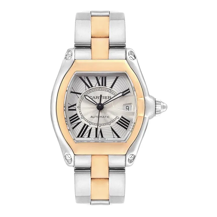 Cartier Bracelets Cartier Roadster 48mm Watch Ref W62027Z1 Silver Roman Dial Two Tone Stainless Steel 18K Yellow Gold Bracelet Cartier Bracelets Cartier Roadster 48mm Watch Ref W62027Z1 Silver Roman Dial Two Tone Stainless Steel 18K Yellow Gold Bracelet
