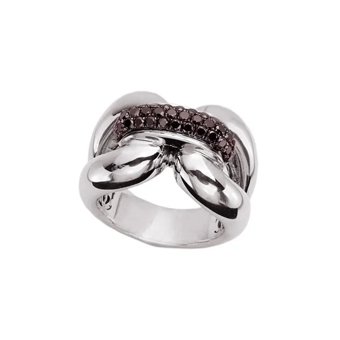 Charles Krypell Sterling Silver 14K White Gold Brown Diamond Ring Charles Krypell Rings Charles Krypell Sterling Silver 14K White Gold Brown Diamond Ring Charles Krypell Rings