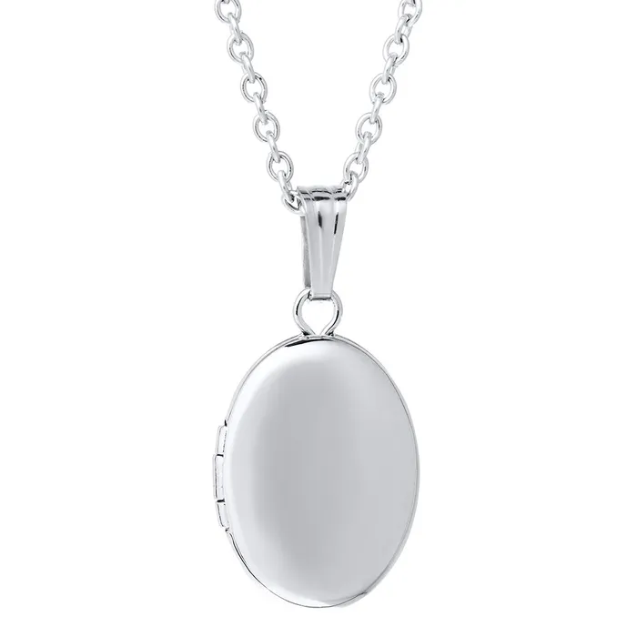 Child Sterling Silver Oval Locket Necklace Croghans Necklaces