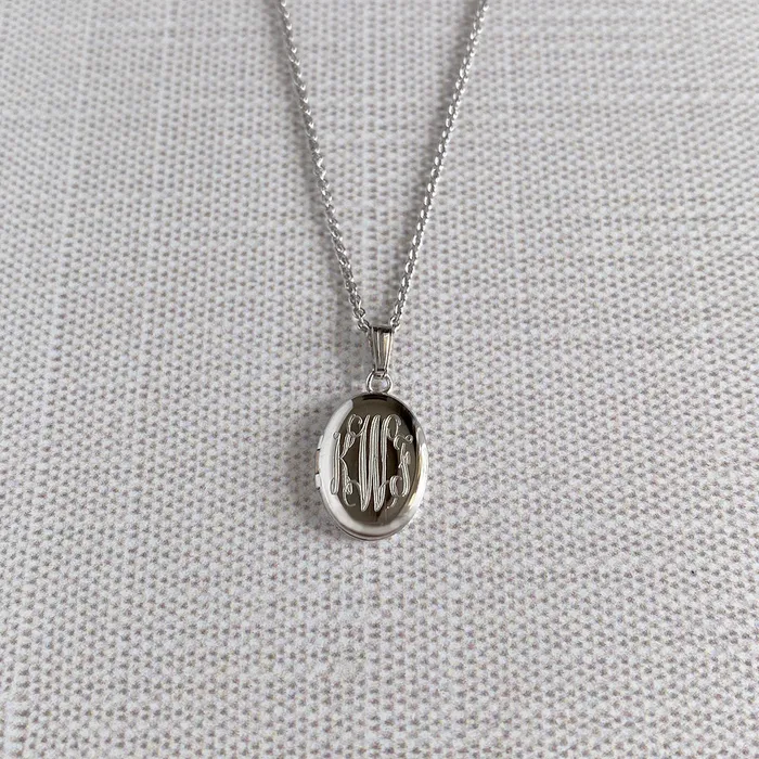 Child Sterling Silver Oval Locket Necklace Croghans Necklaces