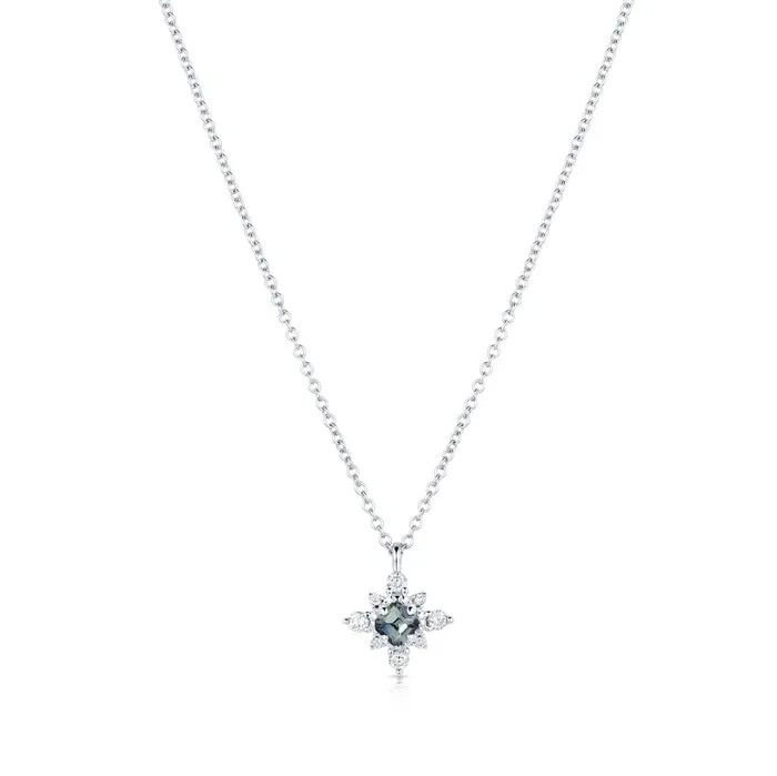 CJ Charles Jewelers Necklaces White Gold Sapphire and Diamond Necklace