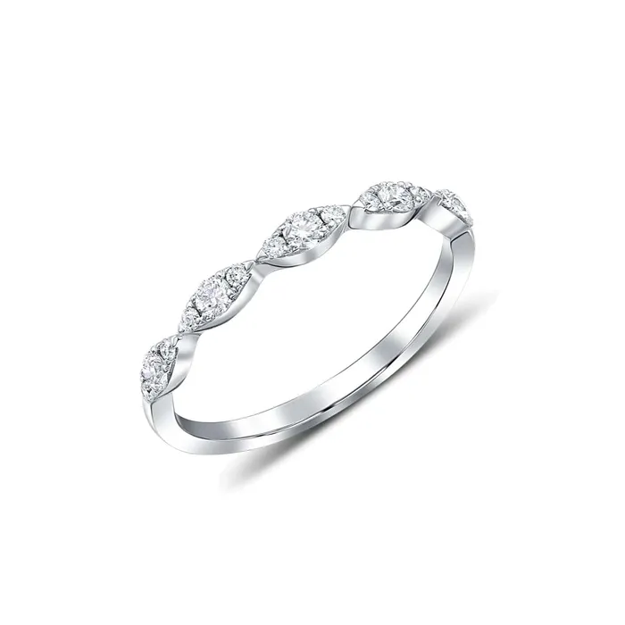 CJ Charles Jewelers Rings 18k White Gold 027ctw Diamond Marquise Motif Band CJ Charles Jewelers Rings 18k White Gold 027ctw Diamond Marquise Motif Band