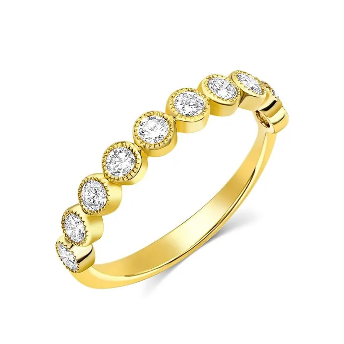 CJ Charles Jewelers Rings 18k Yellow Gold 060ctw Diamond Round Half Band