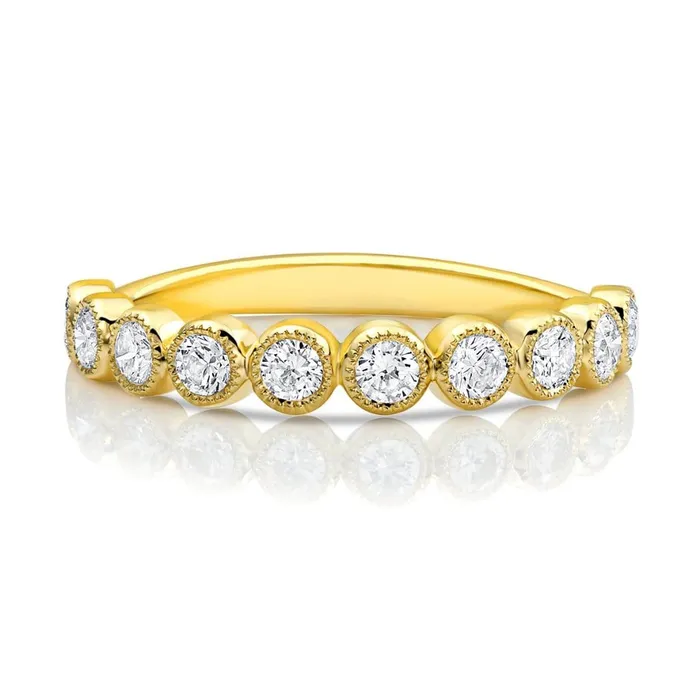 CJ Charles Jewelers Rings 18k Yellow Gold 060ctw Diamond Round Half Band
