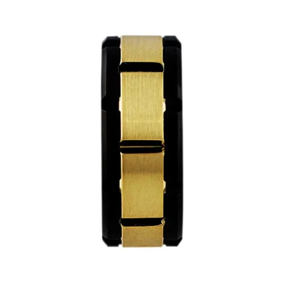 CJ Charles Jewelers Rings Black Cobalt 18k Yellow Gold Band