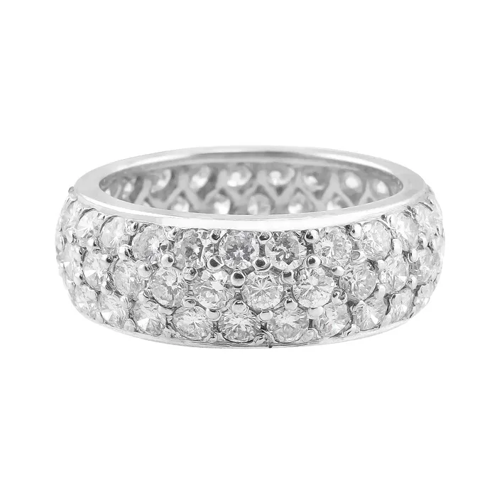 CJ Charles Jewelers Rings Estate 18k White Gold Pave Diamond Band