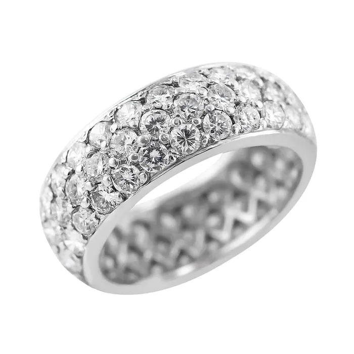 CJ Charles Jewelers Rings Estate 18k White Gold Pave Diamond Band CJ Charles Jewelers Rings Estate 18k White Gold Pave Diamond Band