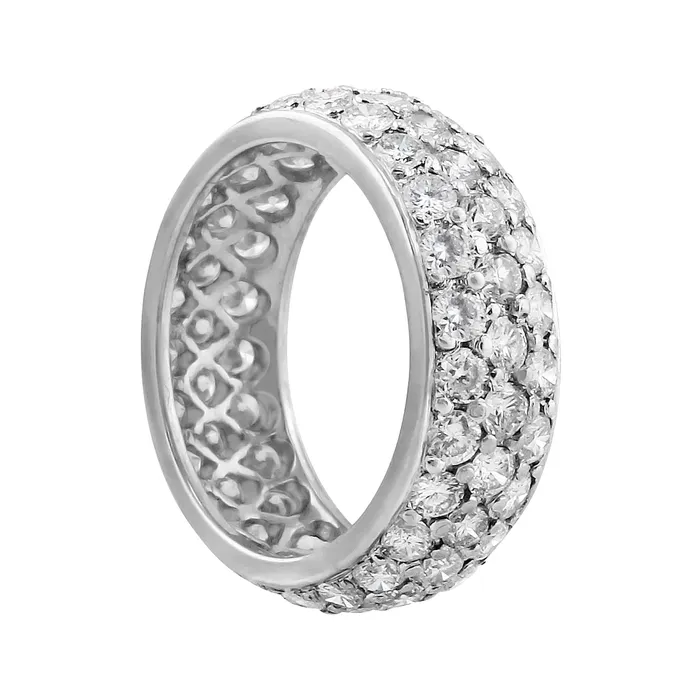 CJ Charles Jewelers Rings Estate 18k White Gold Pave Diamond Band CJ Charles Jewelers Rings Estate 18k White Gold Pave Diamond Band