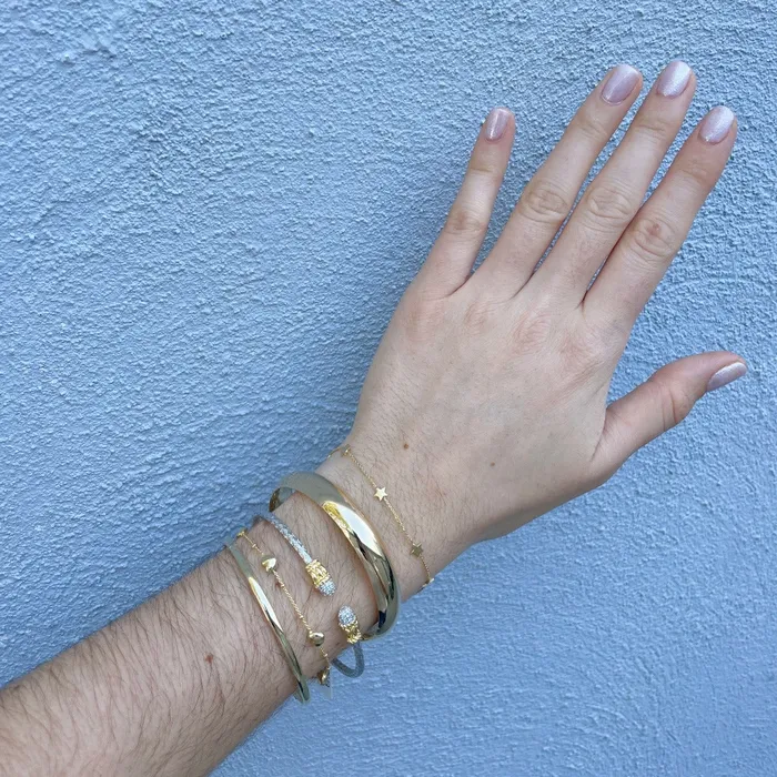 Croghans 14K Yellow Gold Polished 33mm Bangle PreStyled Sets