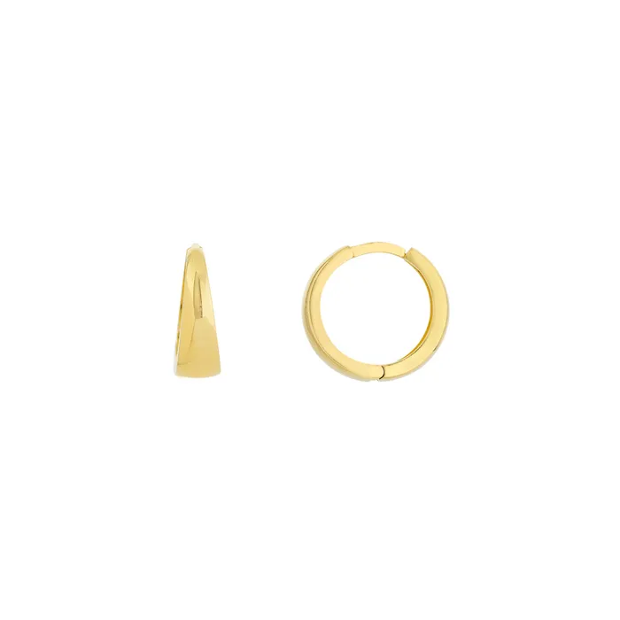 Croghans 14K Yellow Gold Polished Tapered Huggie Earrings Earrings