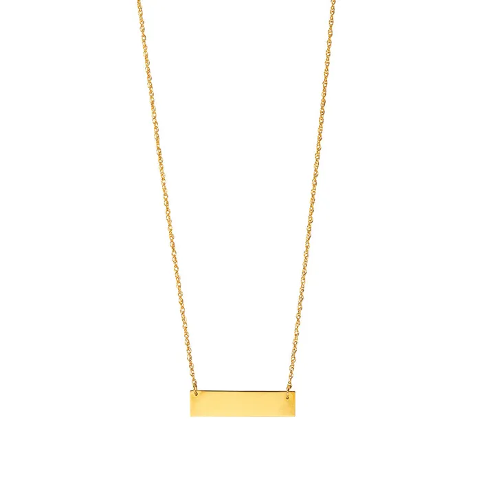 Croghans Necklaces 22K Gold Plated Bar Pendant Necklace