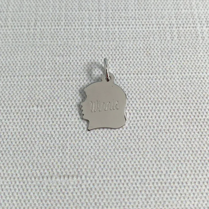 Croghans Rings Sterling Silver Young Girls Head Silhouette Charm