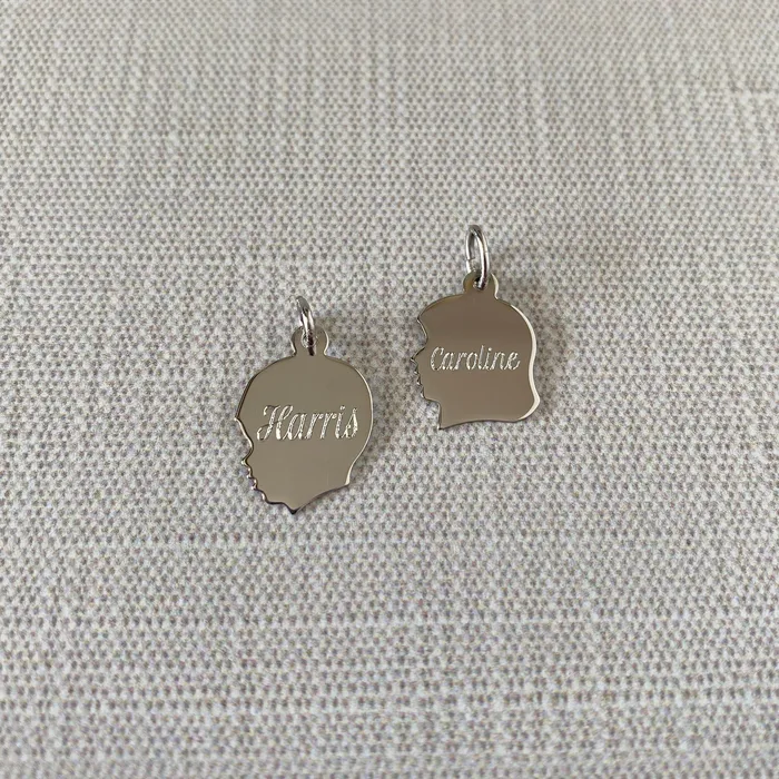 Croghans Rings Sterling Silver Young Girls Head Silhouette Charm