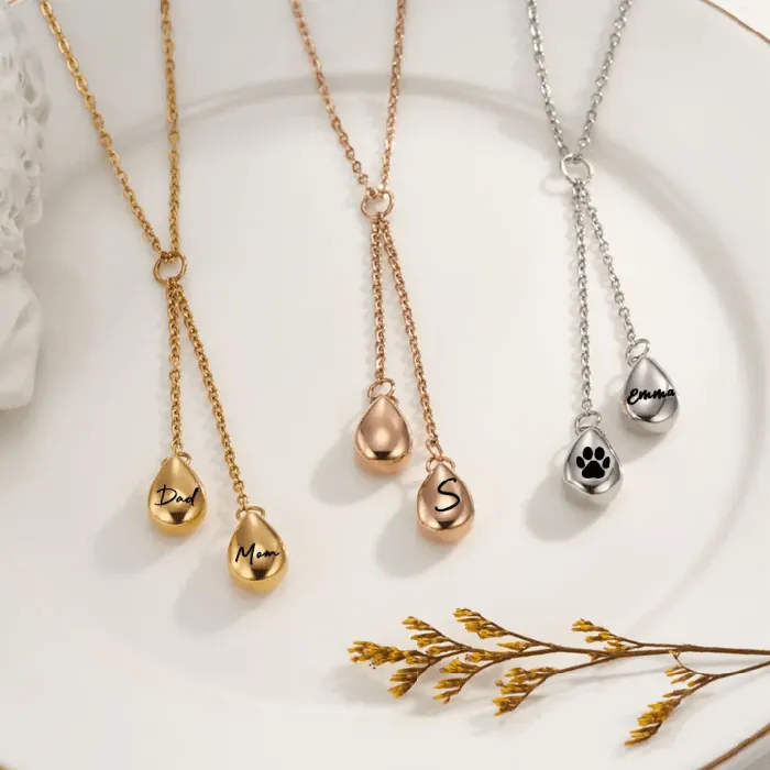 Custom Engraved Teardrop Cremation Urn Necklace Memorial Ash Holder Pendant for Human Pet Ashes Keepsake Jewelry Belbren Necklaces Custom Engraved Teardrop Cremation Urn Necklace Memorial Ash Holder Pendant for Human Pet Ashes Keepsake Jewelry Belbren Necklaces
