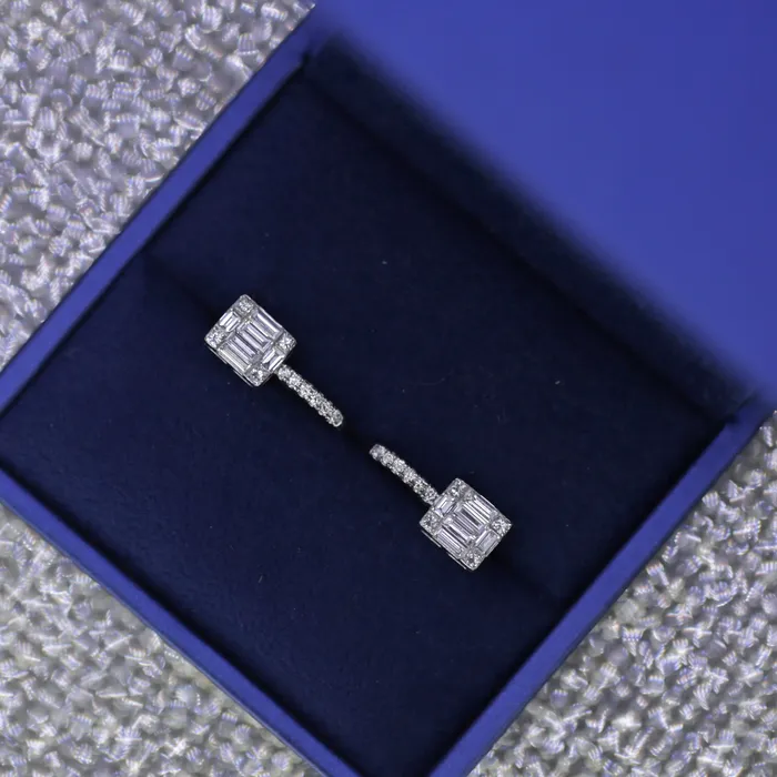 Diamond Source NYC Earrings 14k white gold earrings with 150ct total diamonds E456456