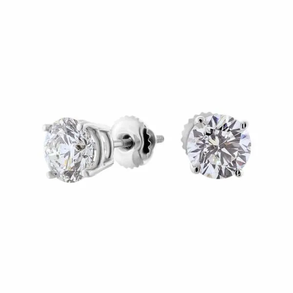 Diamond Source NYC Earrings 14kt White Gold Diamond Stud Earrings 223ct Total Weight Round Brilliant Diamonds ST18750
