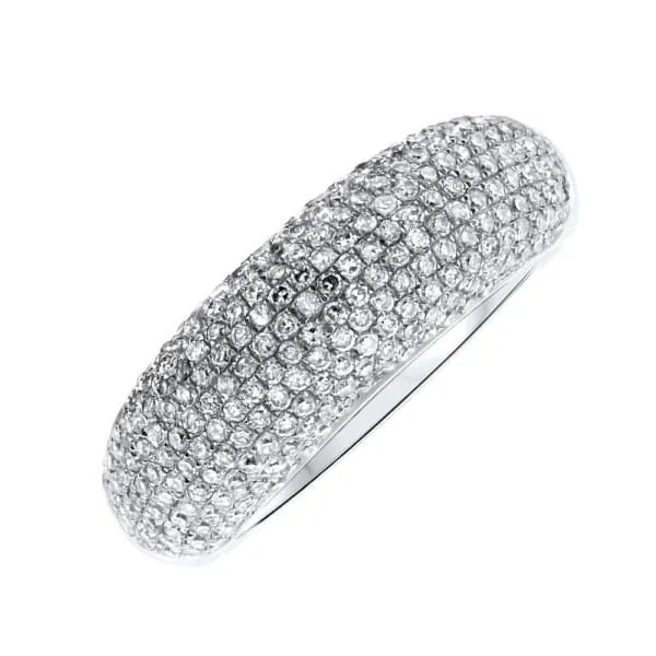 Diamond Source NYC Rings 14kt White Gold Dome Shape Diamond Wedding Band 125ct Diamonds BA3005