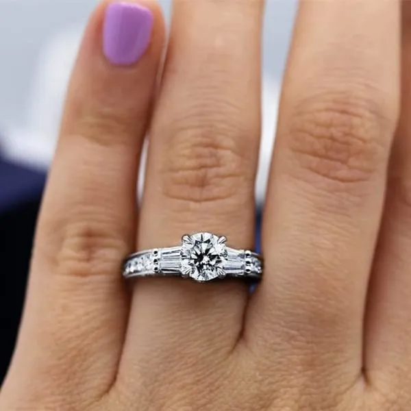 Diamond Source NYC Rings Extraordinary 18k White Gold Engagement Ring with center 125ct Round Diamond RN17250 Diamond Source NYC Rings Extraordinary 18k White Gold Engagement Ring with center 125ct Round Diamond RN17250