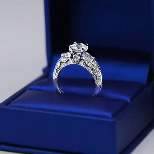Diamond Source NYC Rings Extraordinary 18k White Gold Engagement Ring with center 125ct Round Diamond RN17250 Diamond Source NYC Rings Extraordinary 18k White Gold Engagement Ring with center 125ct Round Diamond RN17250
