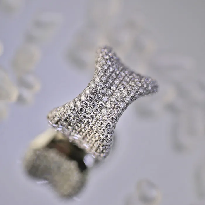 Diamond Source NYC Round Brilliant Pave Diamond Fashion Ring Set in 18K White Gold 732ct tw Rings Diamond Source NYC Round Brilliant Pave Diamond Fashion Ring Set in 18K White Gold 732ct tw Rings