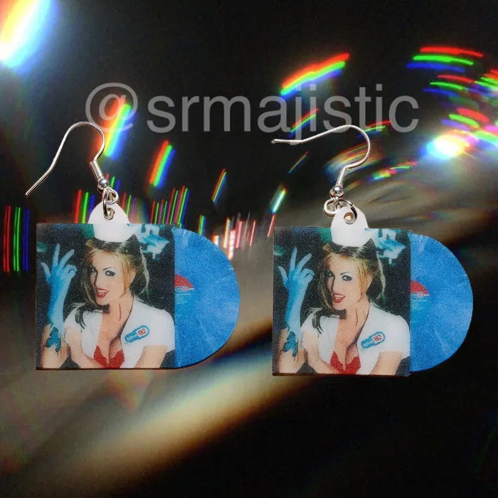 Earrings Blink 182 Enema of the State Vinyl Album Handmade Earrings Sam Makes Things