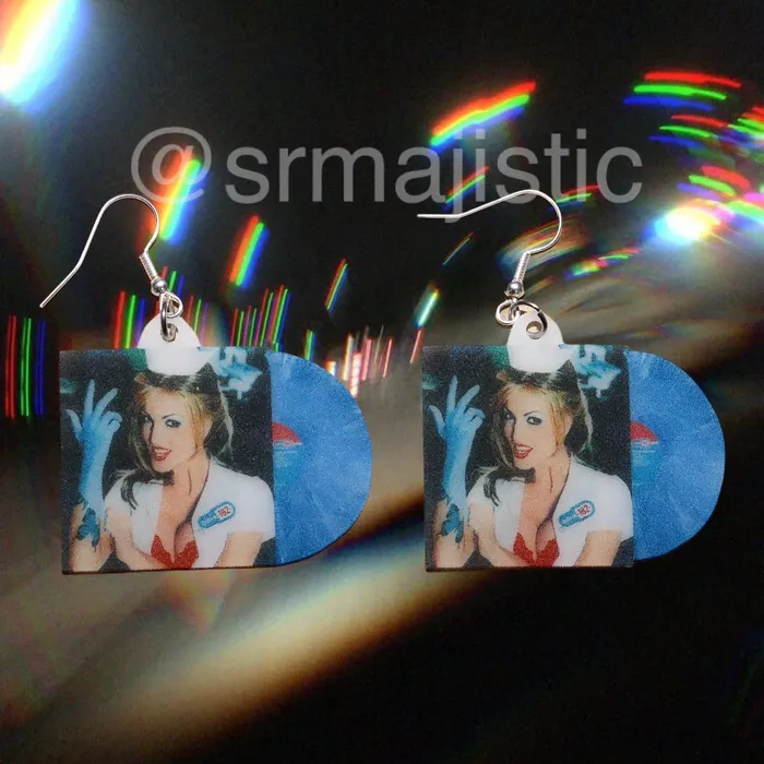 Earrings Blink 182 Enema of the State Vinyl Album Handmade Earrings Sam Makes Things