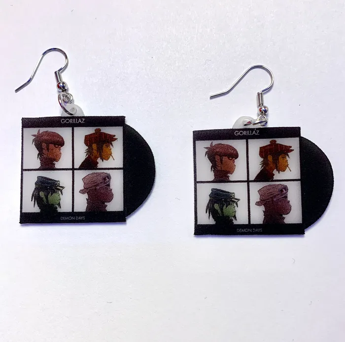 Earrings Gorillaz Demon Days Vinyl Album Handmade Earrings Sam Makes Things