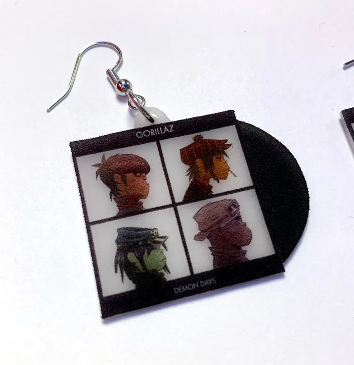Earrings Gorillaz Demon Days Vinyl Album Handmade Earrings Sam Makes Things