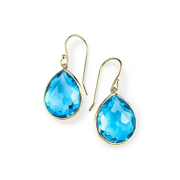 Earrings Ippolita 18K Yellow Gold Rock Candy Medium Teardrop Earrings with Blue Topaz Ippolita Earrings Ippolita 18K Yellow Gold Rock Candy Medium Teardrop Earrings with Blue Topaz Ippolita