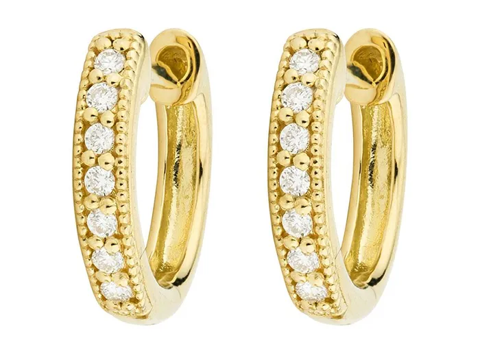 Earrings Jude Frances Jude Frances Diamond Huggie Hoop Earrings