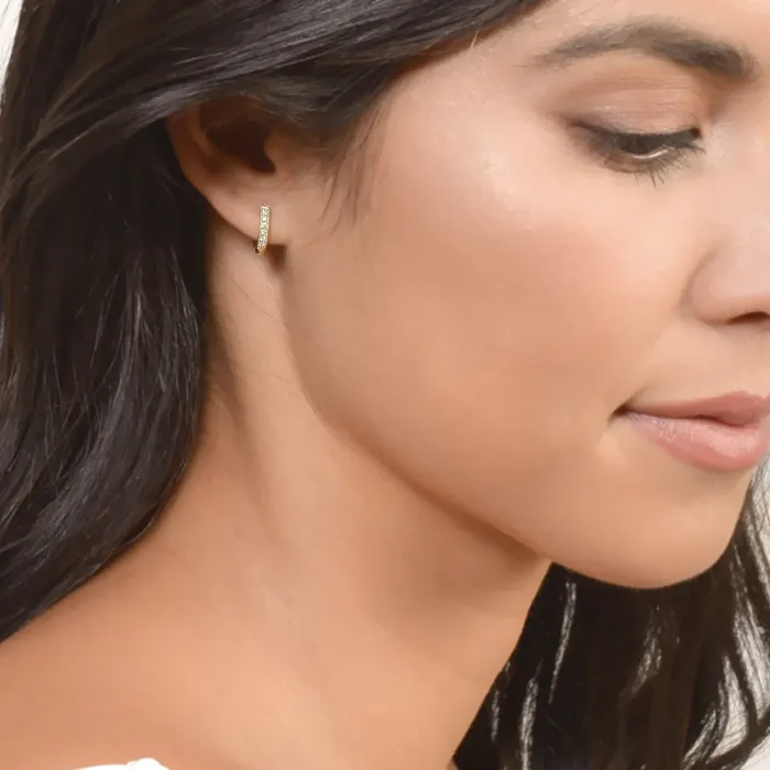 Earrings Jude Frances Jude Frances Diamond Huggie Hoop Earrings
