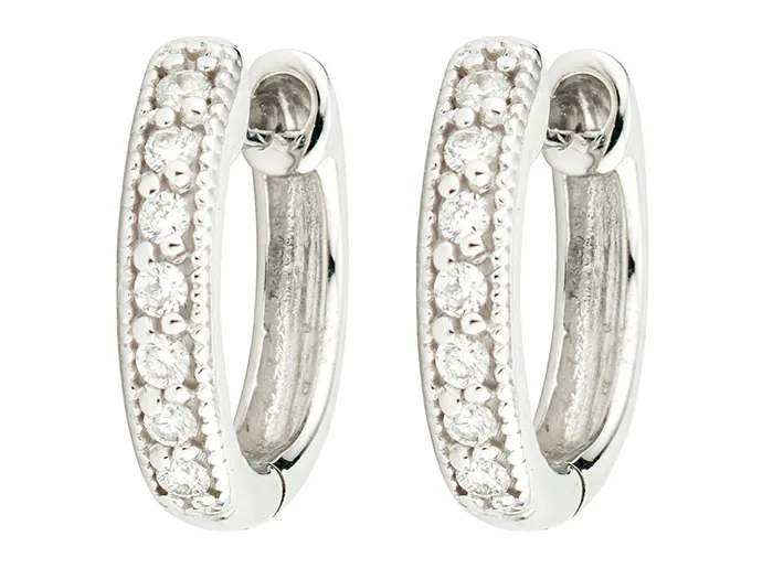 Earrings Jude Frances Jude Frances Diamond Huggie Hoop Earrings