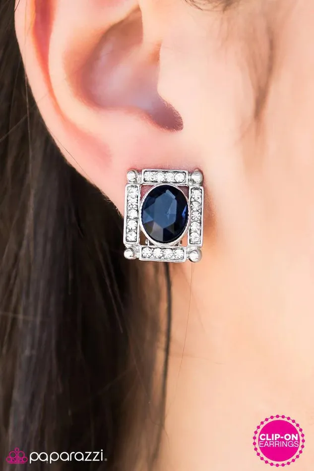 Earrings Paparazzi Earring Backstage Broadway Blue Paparazzi Jewelry