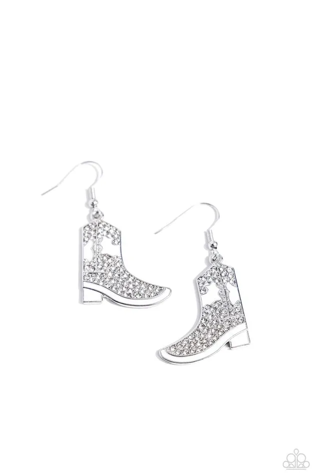 Earrings Paparazzi Earring Boot Scootin Bling White Paparazzi Jewelry Earrings Paparazzi Earring Boot Scootin Bling White Paparazzi Jewelry