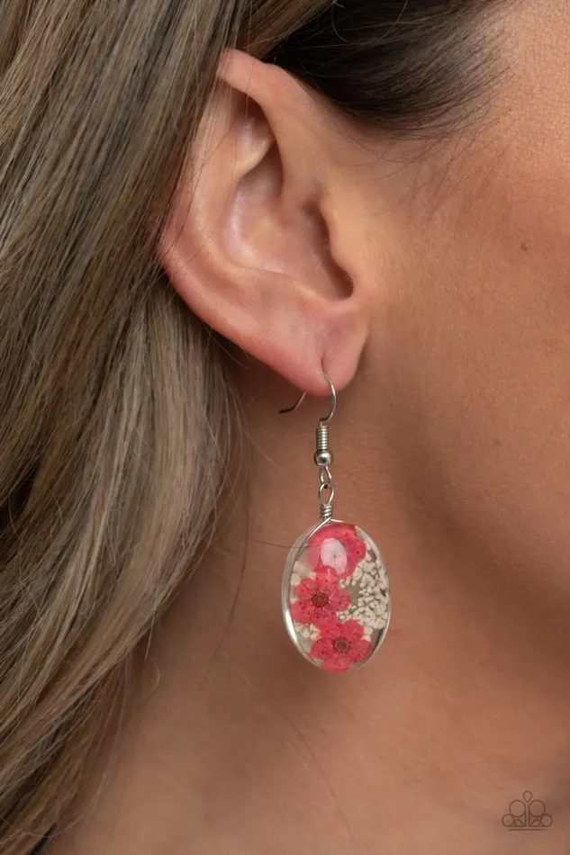 Earrings Paparazzi Earring Encased Enchantment Pink Paparazzi Jewelry
